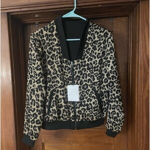 Stella &Dot reversible size extra small animal, print or black coat